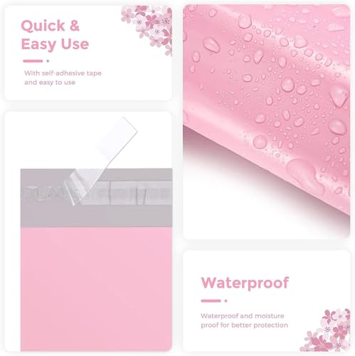 Image of Metronic Poly Mailers 12x15.5 1000 Pack, Strong Adhesive Shipping Envelopes for Clothing, Medium Bulk Shipping Bags for Small Businesses, Mailers Poly Bags, Packages Bags Light Pink