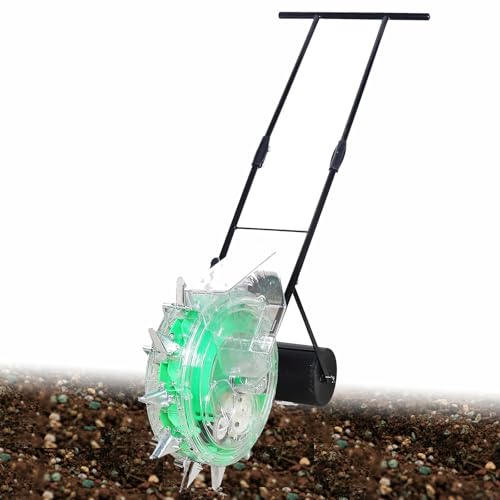 Sembradora manual de semillas, máquina de siembra manual de precisión para cultivos en hilera, esparcidor de semillas de 5 a 12 agujeros y aplicador de fertilizante para jardinería en el patio trasero