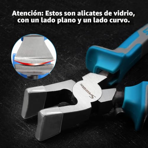 Alicates para romper vidrio sin romper los bordes con mordazas de goma protectoras 5