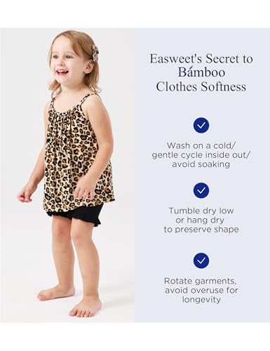 Image of Toddler Kid Girls Summer Outfits Sleeveless Shirt and Ruffled Shorts Set, Viscose from Bamboo