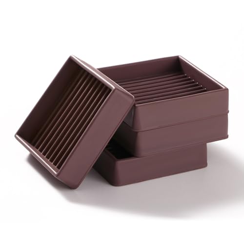 VooGenzek 4 PCS 2”/5.1cm Square Non Slip Furniture Pads, Bed Stoppers Rubber Furniture Feet