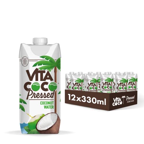 Vita Coco Pressed Coconut Water 330ml x 12, Naturally Hydrating, Coconut Taste, Packed With Electrolytes, Gluten Free, Full Of Vitamin C & Potassium, Impossible To Hate