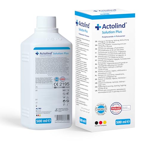 Actolind Solution Plus 500 ml – antiseptische Wundspüllösung | schmerzfreie Reinigung & Befeuchtung | Medizinprodukt CE III | PZN 17586926