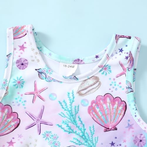Image of Baby Swimsuit Girl Two Piece Bathing Suit Toddler Girls Summer Beach Ruffle Tankini Swimwear 1-7Y