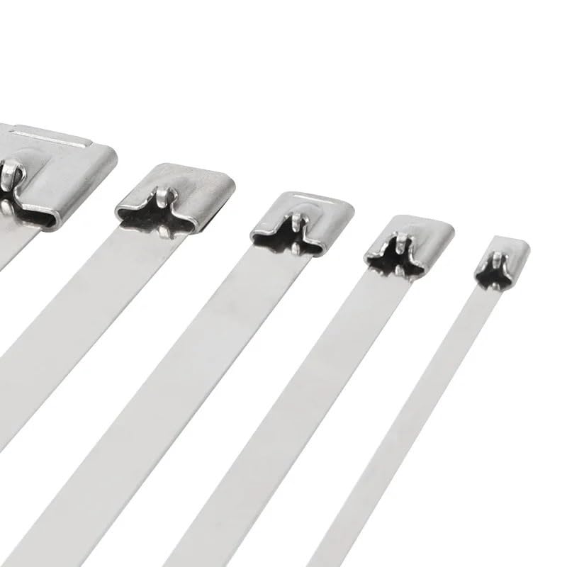 opaski zaciskowe, Około 10 sztuk samoblokujących metalowych opasek zaciskowych 7,9 mm wielofunkcyjnych ze stali nierdzewnej 304(200mm)