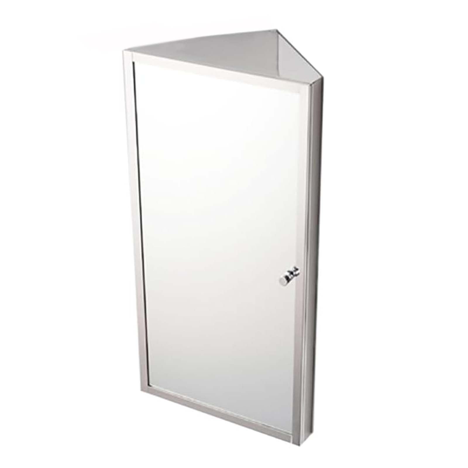 Armadietto angolare in acciaio inox con anta a specchio a 3 ripiani triangolari per bagno e cucina Slish Armarios con Espejo de Baño per soluzioni salvaspazio