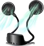 【Batería de larga duración】 El ventilador USB está integrado con una batería de 5 V / 2 A 5000 mAH. Con una carga de aproximadamente 4 horas, el ventilador de cuello colgante proporciona de 10 a 18 horas de flujo de aire frío (dependiendo de la fuerza del viento). También se puede cargar a través de USB a una PC, banco de energía, cargador de automóvil, etc.
