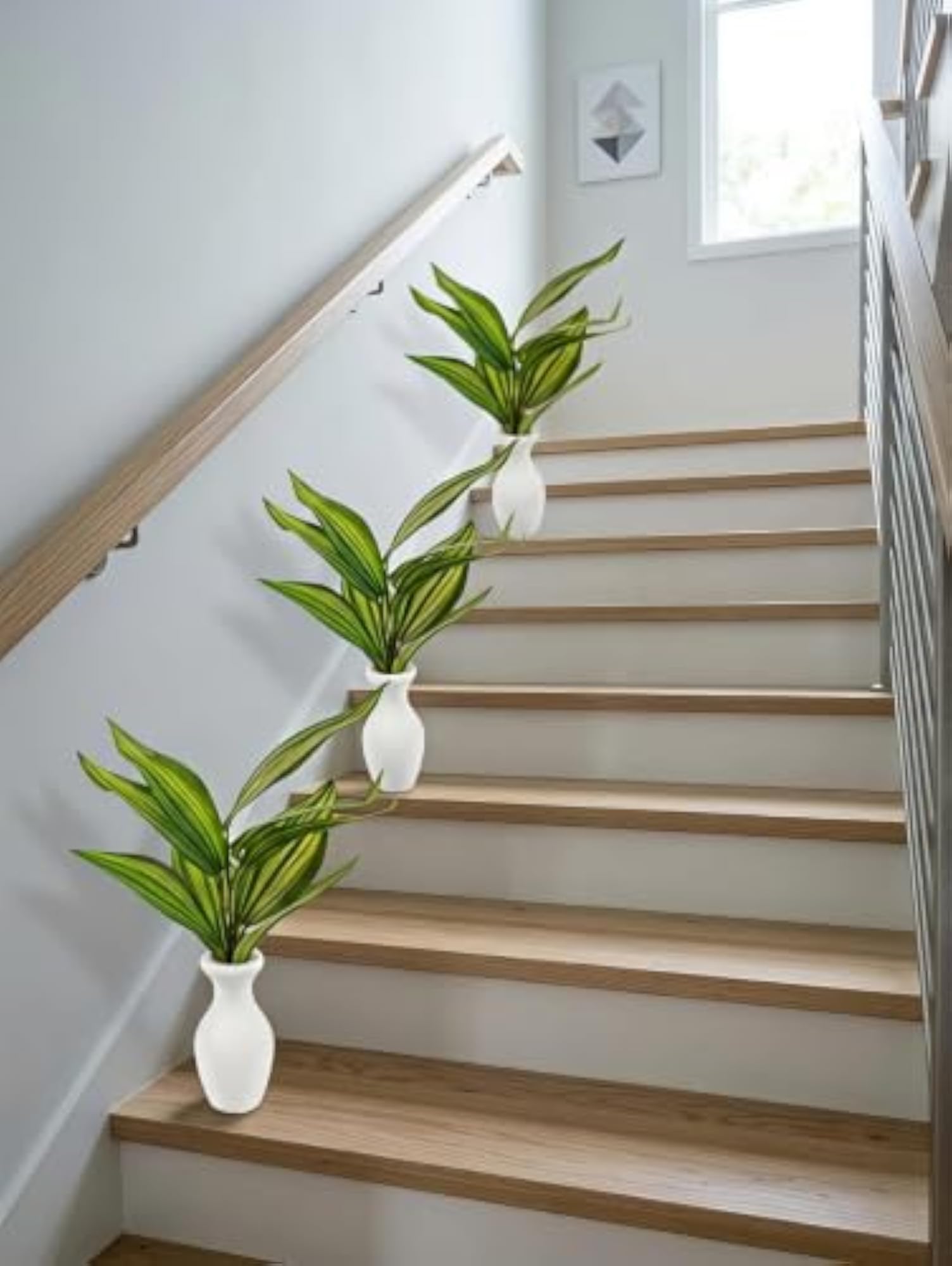 Artificial Aglaonema Plant Decoration in White Vase