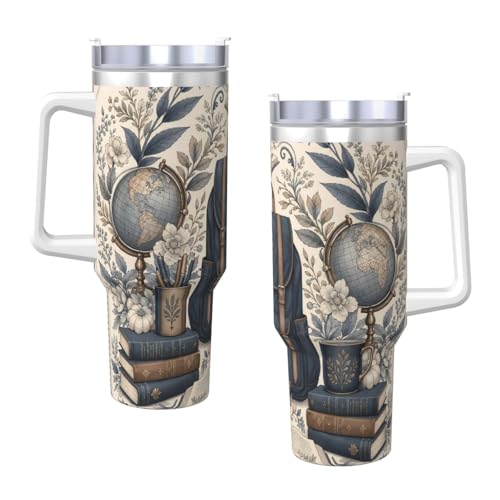 Vaso aislado de 40 oz con asa Academic Backpack Still Life para café 4