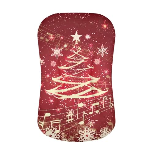 Image of ZOUTAIRONG Musical Christmas Tree Bassinet Sheet Set Snug Fitted Cradle Fitted Sheets Stretchy Ultra Soft for Oval Rectangle Hourglass Bassinet Mattress