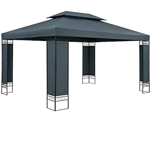 Casaria Paviljoen Elda 3x4m Metaal Waterafstotend UV-bescherming 50+ met Zijpanelen Tuinpaviljoen Luxe Modern Antraciet
