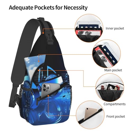 Mochila de Pecho Cruzada Negra miniatura 4