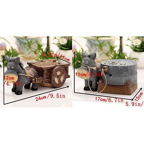 Cinzeiro cinzeiro com tampa cinzeiros anti-cinzas moscas burro puxar o carrinho cinzeiro resina arte