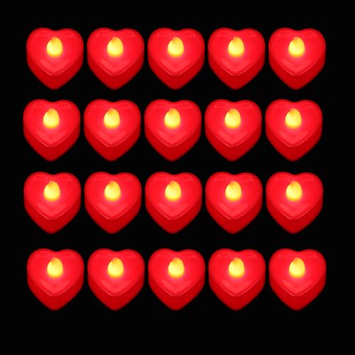 Lámparas de vela LED forma de corazón sin llama para decoración segura de mesas