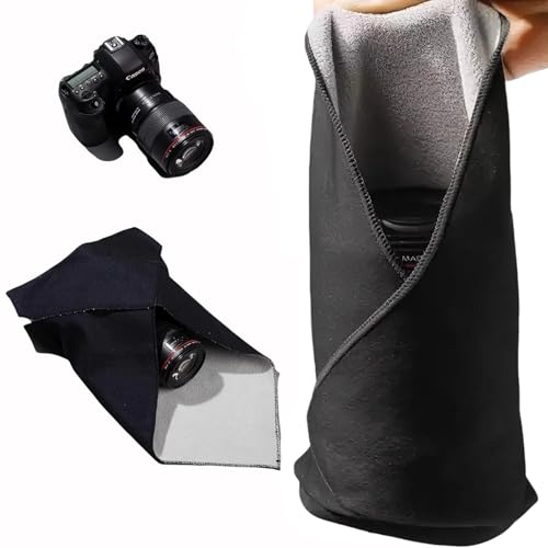 RXBSLZN Self-Adhesive Camera Lens Wrap – Anti-Scratch Protective Cloth, Camera Wrap Lens pouche for DSLR, Phone, Laptop, and Accessories – 21.65x21.65 inch Large, Multictional Capacity Magic Wrap