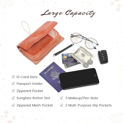 Image of OLD TREND Genuine Leather Nomad Organizer Travel Wallet | Women's Wallet Clutch Passport Holder