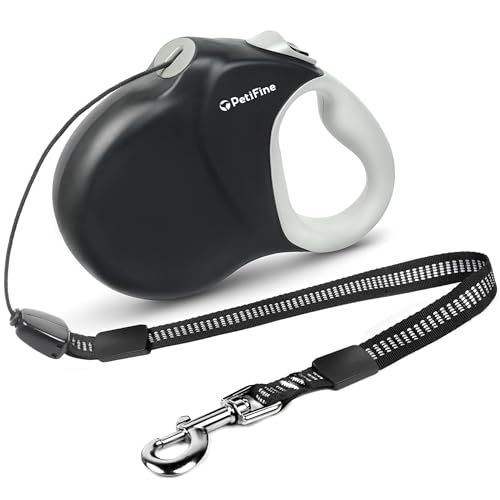 PetiFine Retractable Dog Leash,30 FT Heavy Duty Dog Walking Leash for Medium Large Dogs up to 110 lbs, Upgraded No Tangle Long Retractable Dog Lead Large-30 Feet(Cord)