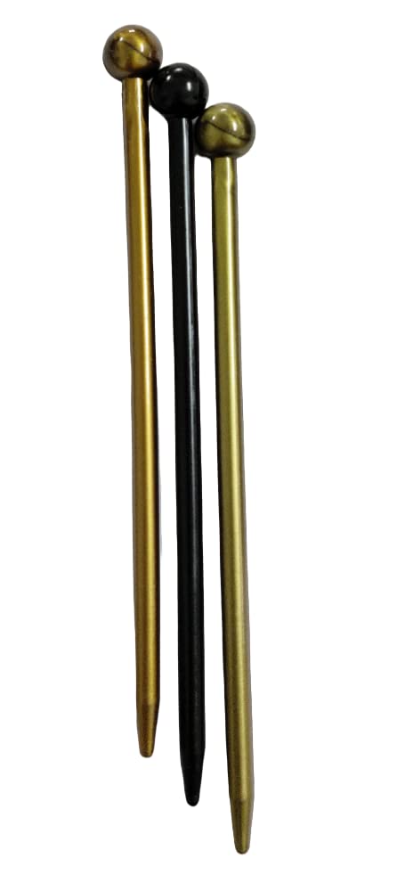 ayushicreationa 3 PCS Plastic Hair Bun Stick Combo for Women and Girls Juda Hair Pins Styling Sticks Handcrafted Multicolor
