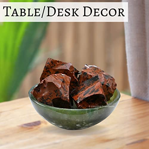 Image of Amazing Gemstone Mahogany Obsidian Raw Crystals and Healing Stones, 5 Pieces Natural Rocks for Tumbling and DIY Raw Stones and Crystals