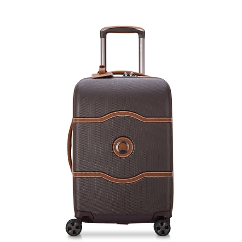 Image of DELSEY PARIS Chatelet Air 2.0 Hardside Luggage with Spinner Wheels, Chocolate Brown, Carry on 19 Inch