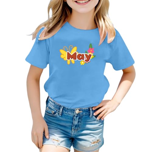 T-Shirts Mädchen Kinder Kurzarm Rundhals 1-9 Jahre Elegante...