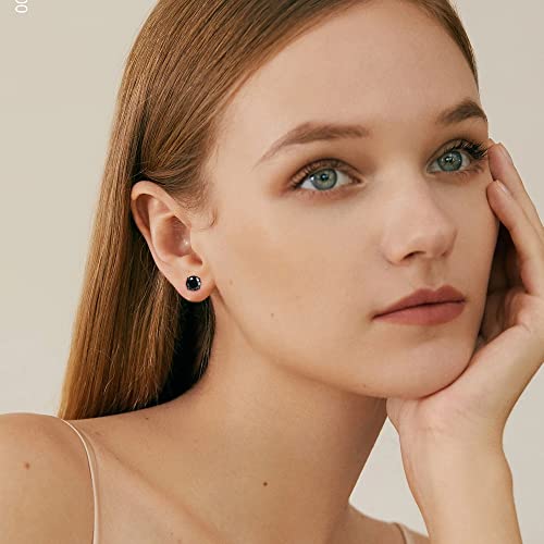 Orazio 8 Pairs 18G Stainless Steel Ear Stud Piercing Barbell Studs Earrings Round Cubic Zirconia Inlaid #TOP2