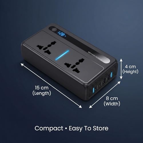 Image of YOURKARTS.COM 300W Car Power Inverter 12V DC to 220V AC Converter with 2 USB Ports + 2 Type-C Fast Charging + 2 AC Outlets + DC Socket | 7 Output Portable for Charger Laptop, Mobile, Travel