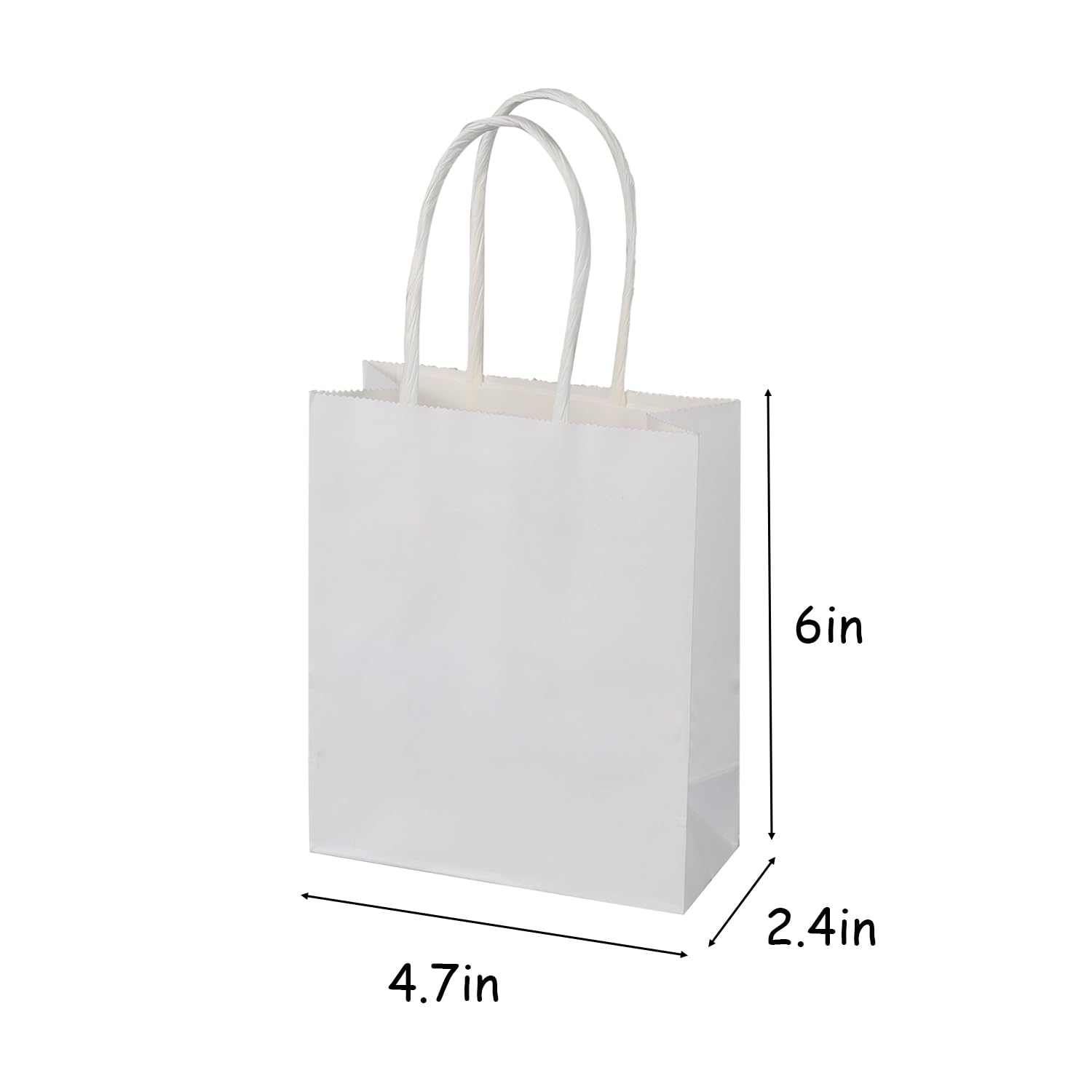 SPERPAND 50 sacchetti di carta kraft, 16,5 cm, sacchetti regalo bianchi, di piccole dimensioni, per compleanni, baby shower, Natale, matrimoni, feste