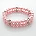 PetFavorites 2 Row Pearl Dog Necklace Collar for Pets, Bling Cat Wedding Collar, Rhinestone Pet Jewelry for Small Dogs, Teacup Chihuahua Yorkie Clothes Costume Outfits Accessories (Pink, S(8"- 10"))