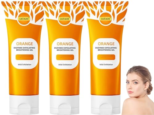 Gel Exfoliante Natural de Naranja,3pcs Orange Facial Exfoliate Gels,Orange Exfoliating Gels,Gel Exfoliante de Naranja, Exfoliante Facial Hidratante y Purificante,Exfoliante Facial de Naranjas