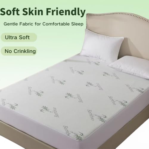 Image of WhatsBedding Mattress Topper Cover Full Size (Only Cover), Breathable Viscose Made from Bamboo, Mattress Protector