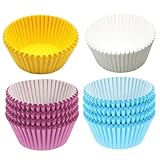 BEBEMOKO 400 moldes para magdalenas, moldes para magdalenas, a prueba de grasa, envoltorios para cupcakes, para fiestas, bodas, cumpleaños, duchas, Navidad, Halloween, suministros para hornear y