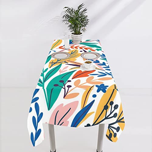 Manteles De Mesa, Mantel Antimanchas Rectangular Mantel Impermeable Mantel Mesa Rectangular Mantel de Hule Ideal para Interiores y Exteriores (Hojas Tropicales, 140 x 300 cm) Cover