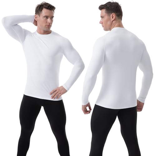 Runhit Men's Thermal Compression Shirt Fleece Lined Long Sleeve Thermal Shirts Athletic Base Layer Top Cold Weather Gear2