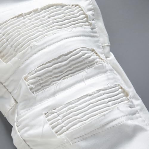 Men's Slim Jeans for Men Pants White Locomotive Classic Regular Straight Casual4