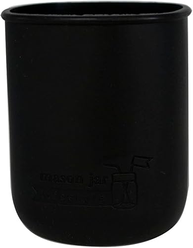 Mason Jar Lifestyle - Fundas de silicona de 32 onzas para proteger la pelota, Kerr, tarros de conservas (negro, paquete de 2)