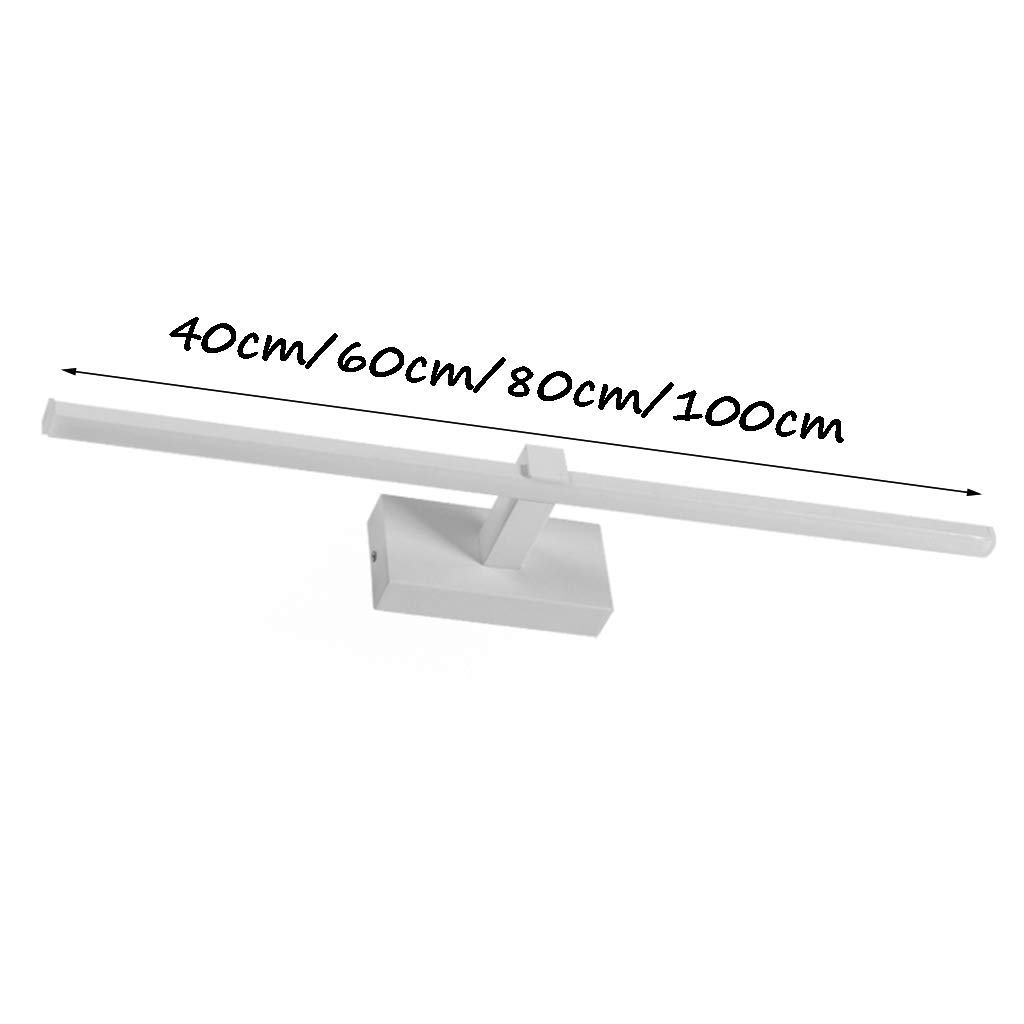 Lustrzane światło przednie, oświetlenie lustra łazienkowego LED, światło do makijażu, wodoodporna lampa przeciwmgielna (kolor: B- ściemnialna-60CM) interesujące