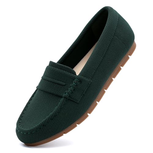 Image of Cvistpieo Loafers for Women Comfortable Dressy Casual Work Flats Lightweight & Breathable Slip On Walking Shoes Knit
