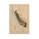 UNSGA Peru-Karte, Vintage-Reliefkarten-Poster, dekorative 