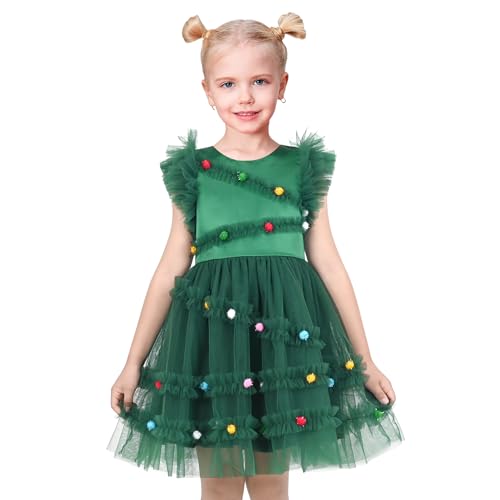 Sunny Fashion Girls Dress Floral Ruffle Tulle Skirt Flutter Flare Sleeve2