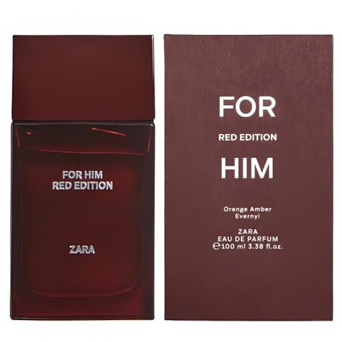 Zara For Him Red Edition Cologne for Men EDT Eau De Toilette 100 ML (3.4 FL OZ)