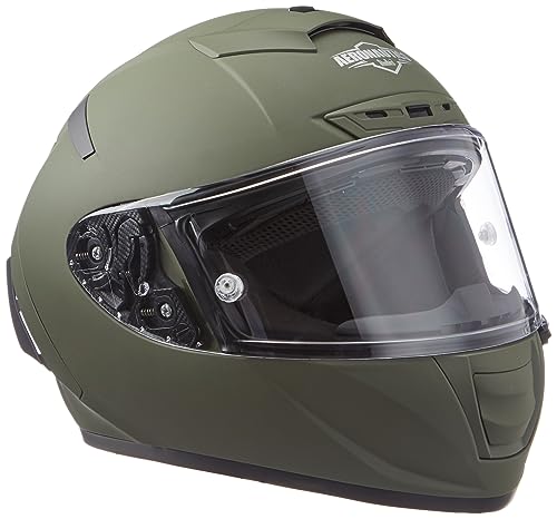 Image of Steelbird Hi-Gn SA-2 AERONAUTICS MATT B.GREEN WITH PLAIN VISOR 580MM