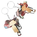 VALICLUD Lot de 2 Porte-Clés en Acrylique Forme Selle Western Pendentifs pour Paquet à M...