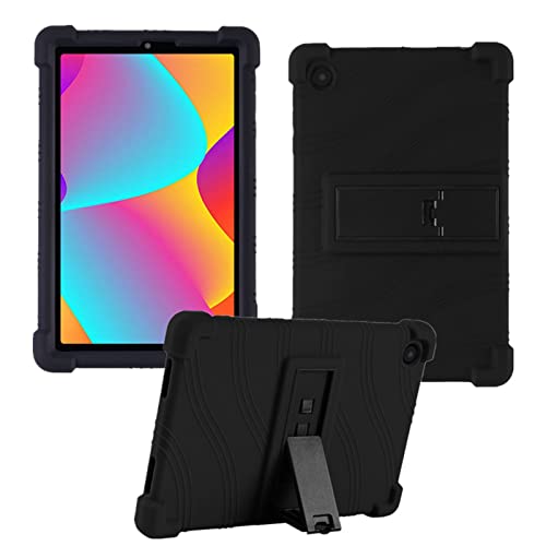 HminSen Protective Case for TCL Tab 8 LE Tablet 8.0 Inch, Kid-Friendly Silicone Adjustable Stand Cover for TCL Tab 8 WiFi/8V/8 Plus (Models 9137W/9132X) (Black)