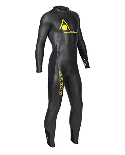 Aqua Sphere Pursuit Wetsuit Caballero, Negro/Amarillo, XS