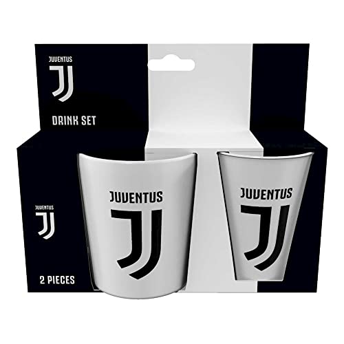ILS I LOVE SHOPPING Set de regalo vaso + taza en caja regalo aficionado sin BPA para niños producto oficial (Juventus)