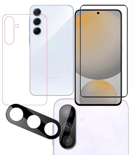 Image of Tempered Glass Screen Protector Compatible for Samsung Galaxy A56 5G | Front And Back Screen Guard With camera lens protector 3in1