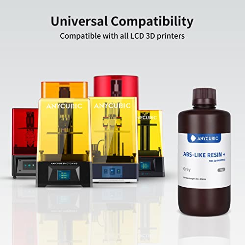 Anycubic Upgraded Abs-Like 3D Printer Resin, Hardness And Toughness 405Nm Uv-Curing 8K Resin, High Precision And Easy To Post-Process Standard Photopolymer Resin For Lcd Dlp 3D Printing (Gray, 1Kg) #TOP6
