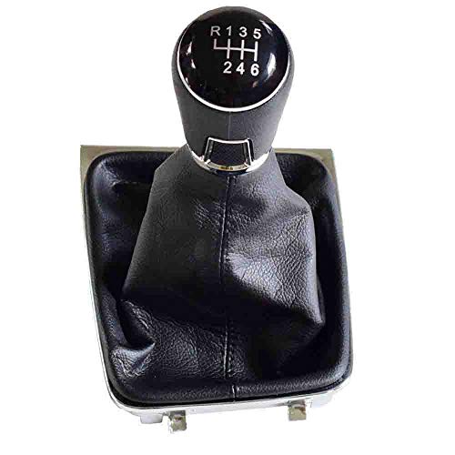 6 Speed Shift Knob Boot Cover Black Leather for VW Golf 7 Mk7 GTI GTD 2013 2014 2015 2016 2017 2018
