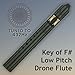 BAFlute Native American Style Drone Flute, Low Pitch F# 432 hz, 3D Printed, Black, Double Flute